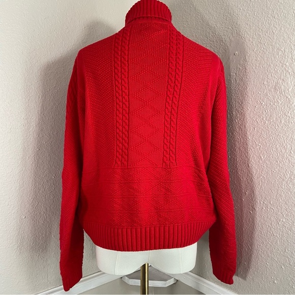 Vintage Pendleton Tight Knit Turtleneck Sweater Red Size XL - Picture 3 of 7